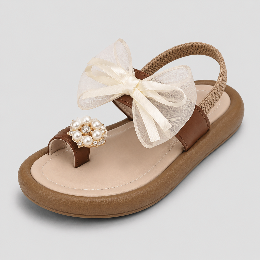 Pearl Bow Girls Summer Sandal