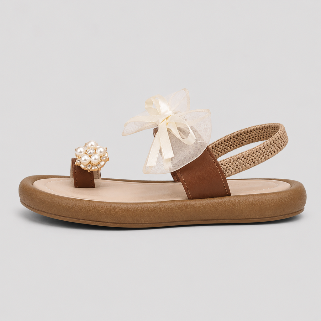 Pearl Bow Girls Summer Sandal