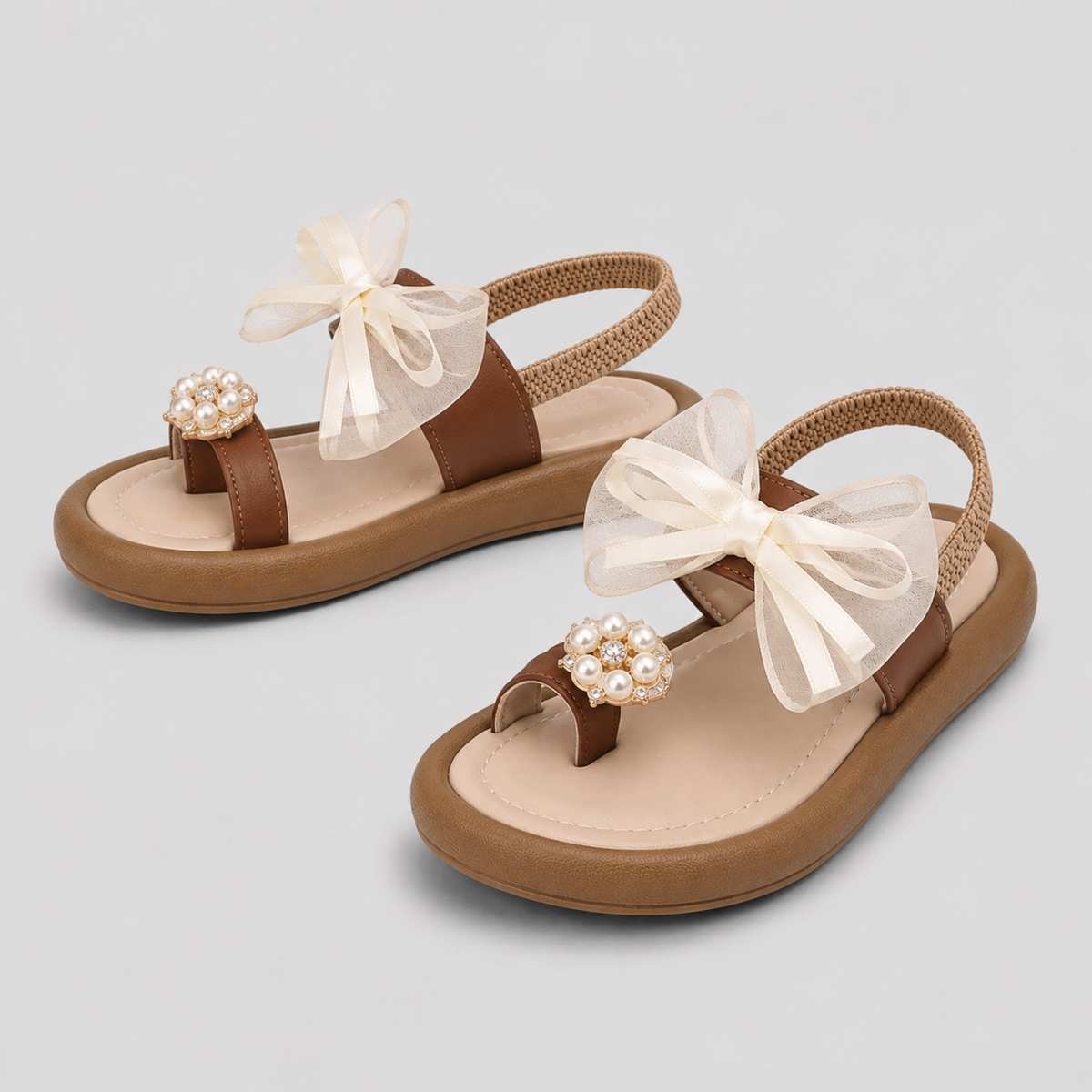Pearl Bow Girls Summer Sandal