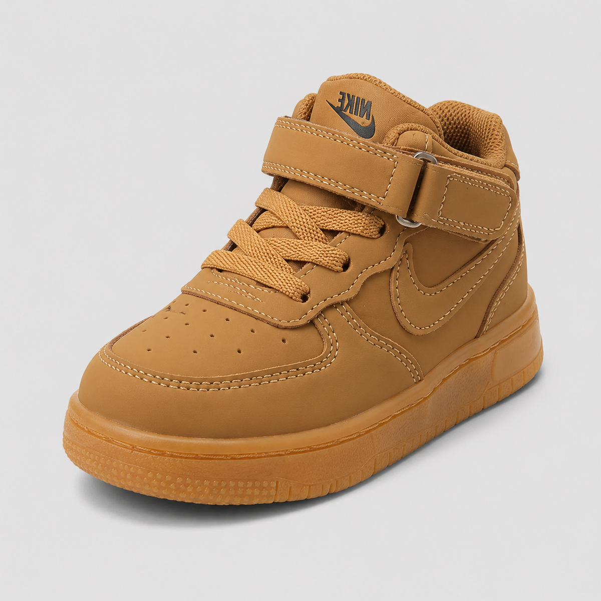 Kids Casual High-Top Sneaker – Brown, Soft & Comfortable