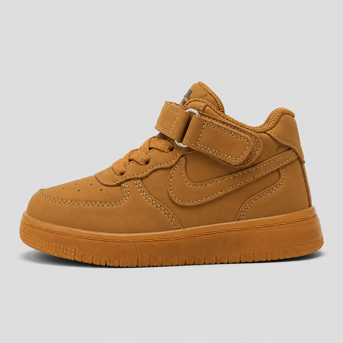 Kids Casual High-Top Sneaker – Brown, Soft & Comfortable