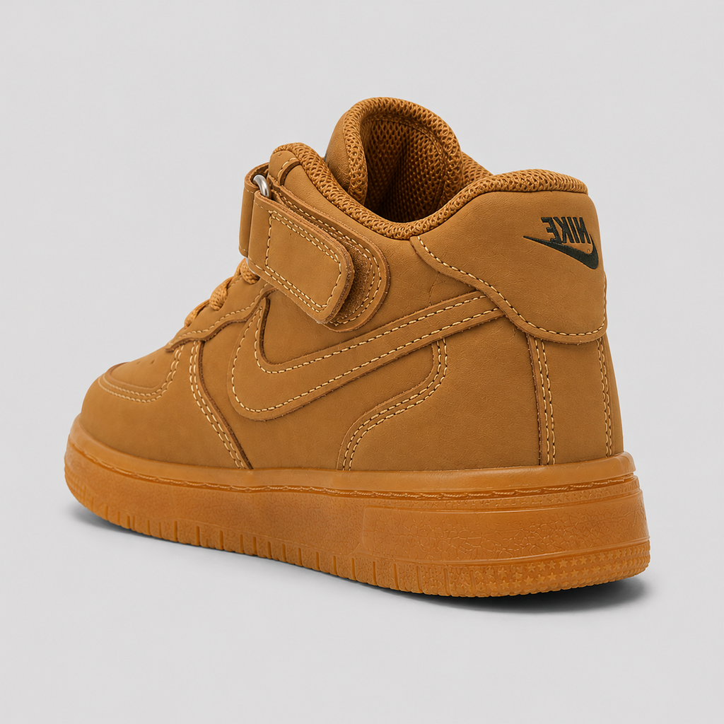 Kids Casual High-Top Sneaker – Brown, Soft & Comfortable