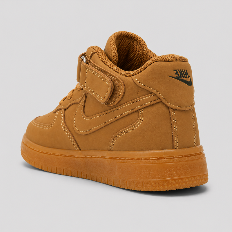 Kids Casual High-Top Sneaker – Brown, Soft & Comfortable