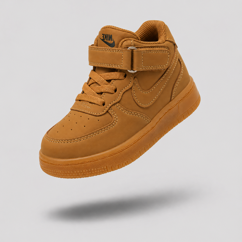 Kids Casual High-Top Sneaker – Brown, Soft & Comfortable